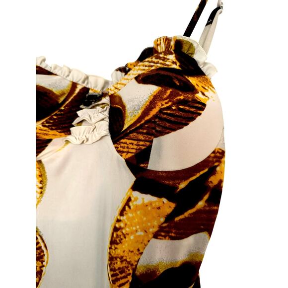 Roberto Cavalli Vintage Chain Print Slip Dress Size M Gold Baroque Y2K Runway - Picture 4 of 8